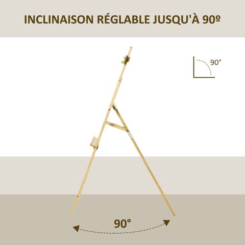 Chevalet D'artiste Sur Pieds Bois De Pin