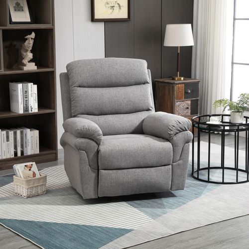Fauteuil De Relaxation Inclinable Manuel Tissu Gris Clair Chiné