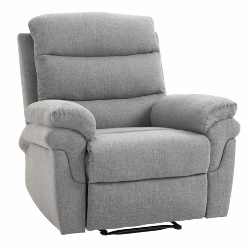Fauteuil De Relaxation Inclinable Manuel Tissu Gris Clair Chiné