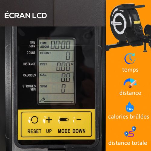 Rameur D'appartement Pliable, écran LCD