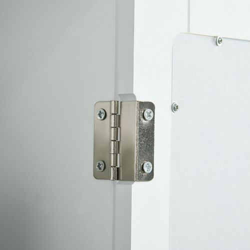 Armoire Miroir De Salle De Bain 1 Porte 2 Étagères Blanc