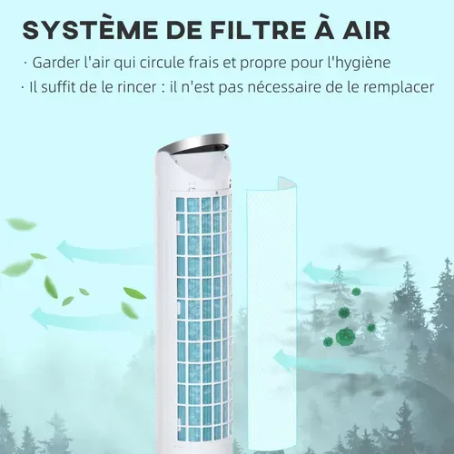 Ventilateur Colonne Rafraichisseur D'air Humidificateur 3 En 1