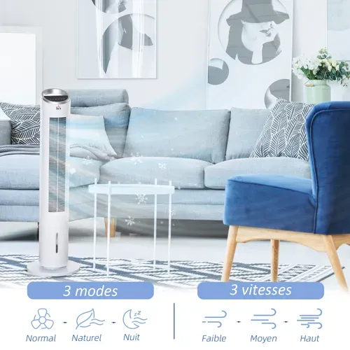 Ventilateur Colonne Rafraichisseur D'air Humidificateur 3 En 1