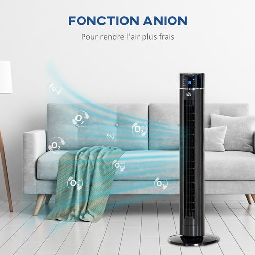 Ventilateur Colonne Ioniseur 2 En 1 Avec Télécommande Noir