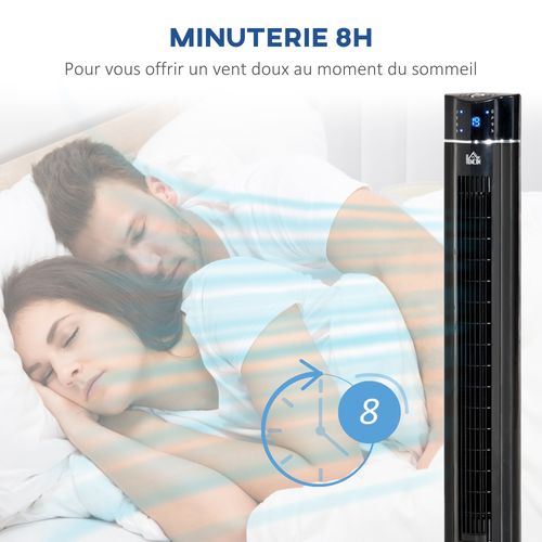 Ventilateur Colonne Ioniseur 2 En 1 Avec Télécommande Noir