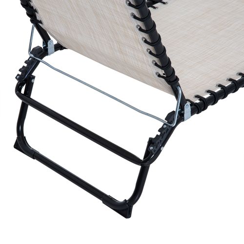 Transat Pliable Dossier Inclinable Réglable Acier Textilène