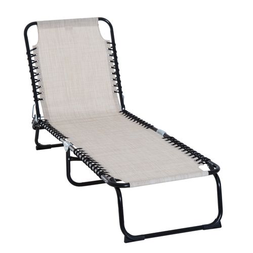 Transat Pliable Dossier Inclinable Réglable Acier Textilène