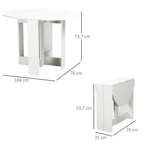 Table Pliable 2 Abattants - Table Ovale Extensible