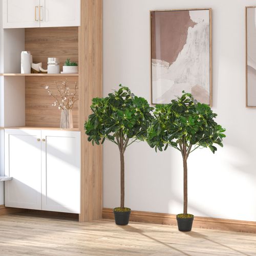 Lot De 2 Lauriers Artificiels Topiaires