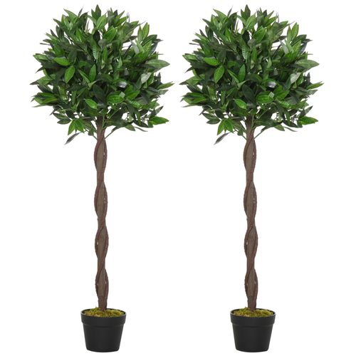 Lot De 2 Lauriers Artificiels Topiaires
