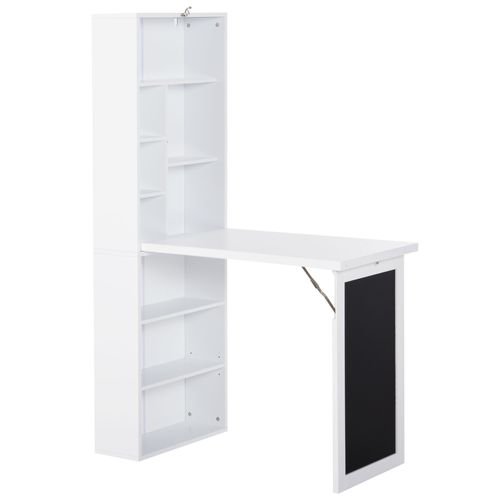 Bureau Mural Pliable Bibliothèque Avec Tableau Craie Intégré