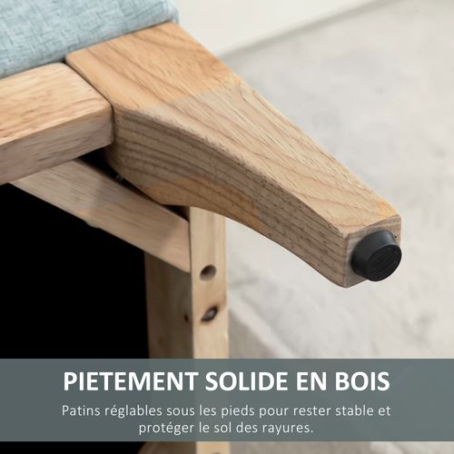 Banquette Coffre De Rangement 2 En 1 Style Scandinave Bois Tissu