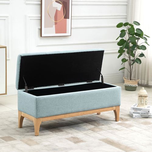 Banquette Coffre De Rangement 2 En 1 Style Scandinave Bois Tissu