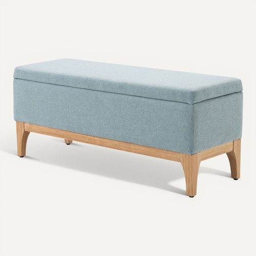 Banquette Coffre De Rangement 2 En 1 Style Scandinave Bois Tissu