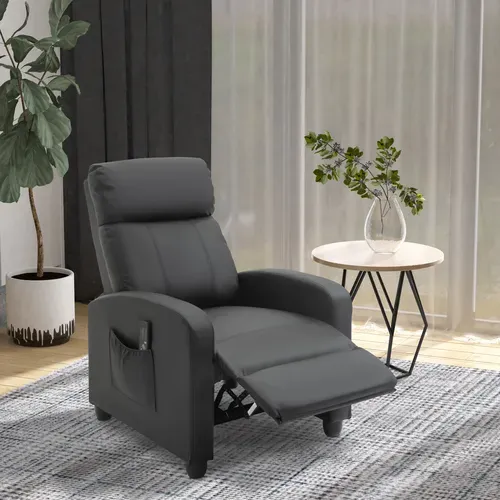 Fauteuil De Relaxation Inclinable Réglable Repose-Pied - Noir