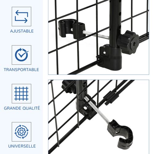 Grille De Séparation Réglable 91-152l X 30h Cm Pour Animaux
