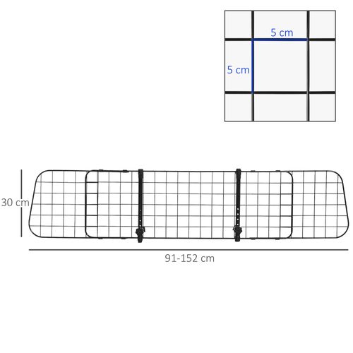 Grille De Séparation Réglable 91-152l X 30h Cm Pour Animaux