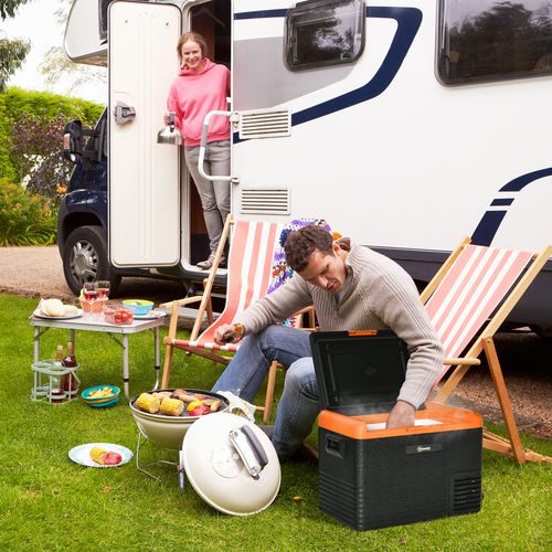 Glacière Congélateur Portable À Compression 40l - Orange Noir