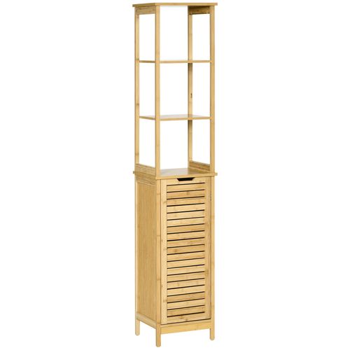 Meuble Colonne Salle De Bain Bambou Mdf Aspect Bois Clair