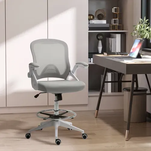 Fauteuil De Bureau Assise Haute Réglable Tissu Maille