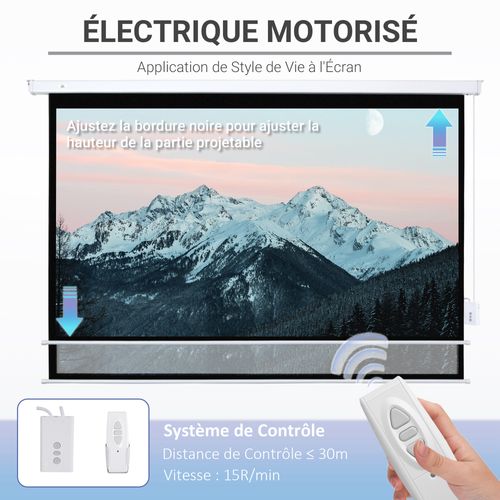 Ecran De Projection Motorisé 100 Pouces 16:9 4k Hd