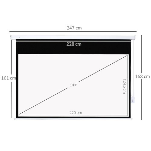 Ecran De Projection Motorisé 100 Pouces 16:9 4k Hd