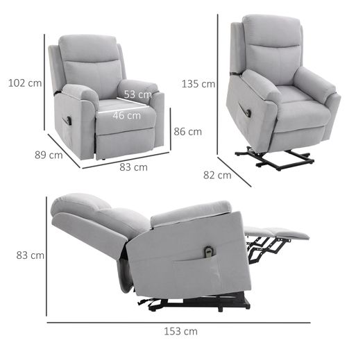 Fauteuil Releveur De Relaxation Réglable Tissu Aspect Lin