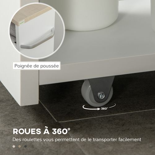 Meuble Colonne Salle De Bain à Roulettes 3 Niveaux