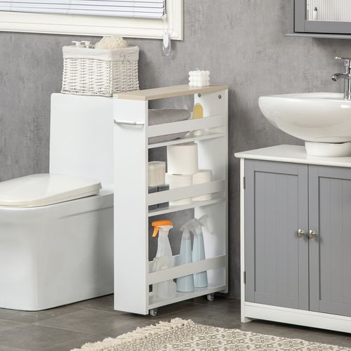 Meuble Colonne Salle De Bain à Roulettes 3 Niveaux