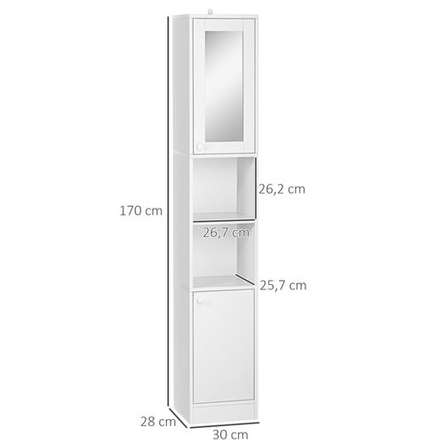 Meuble Colonne De Salle De Bain 2 Portes 2 Niches Blanc