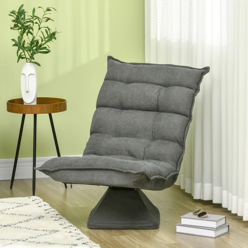 Fauteuil Relax Pivotant Inclinable Tissu Velours Microfibre