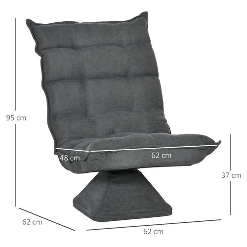 Fauteuil Relax Pivotant Inclinable Tissu Velours Microfibre