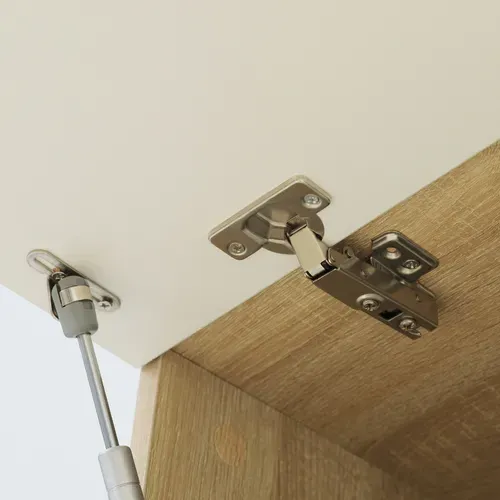 Buffet Haut 2 Tiroirs Placard Haut Niche Plateau Aspect Bois Clair