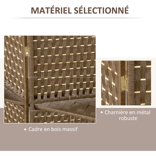 Séparateur De Pièces 4 Panneaux 2 Étagères Pliables