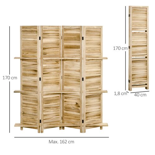 Séparateur De Pièces 4 Panneaux 3 étagères