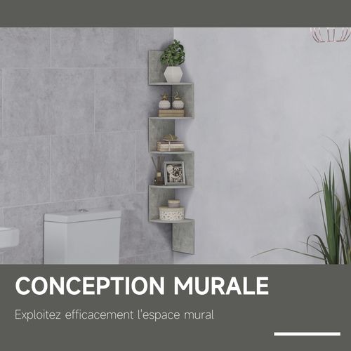 Etagère D'angle Design Zig Zag 5 Niveaux