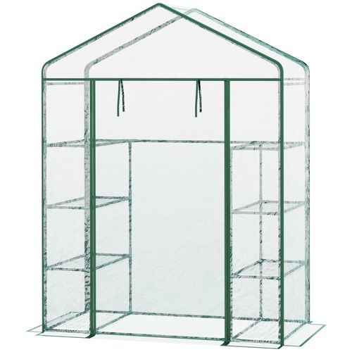 Bâche De Rechange Pour Serre 4 étagères - PVC Transparent - 69x49 Cm, Hauteur 157 Cm - Fermeture éclair Avant - Protection Intempéries