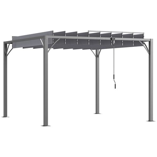 Pergola Lames Orientables 2,9l X 2,95l X 2,13h M Alu. Acier époxy Polyester Gris