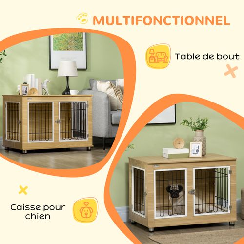 Cage Pour Chien Sur Pied Style Contemporain Avec Coussin