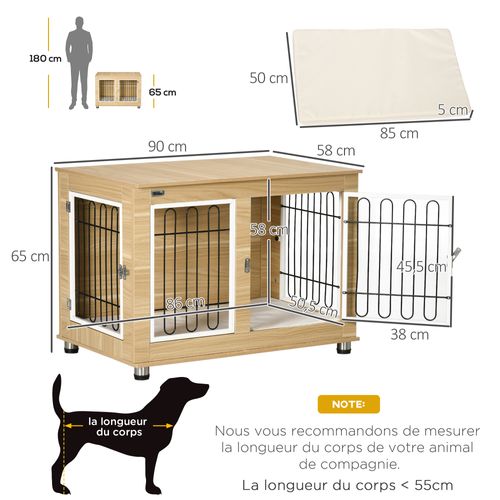 Cage Pour Chien Sur Pied Style Contemporain Avec Coussin