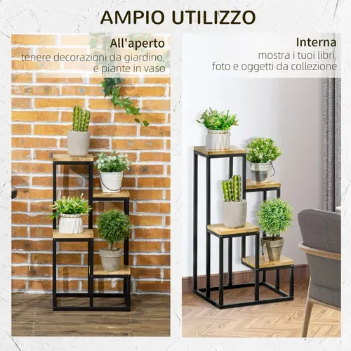 Porte-plantes Style Industriel 4 étagères