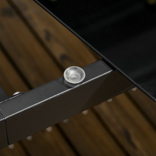 Table De Jardin 8 Personnes Alu. Plateau Verre Trempé Noir