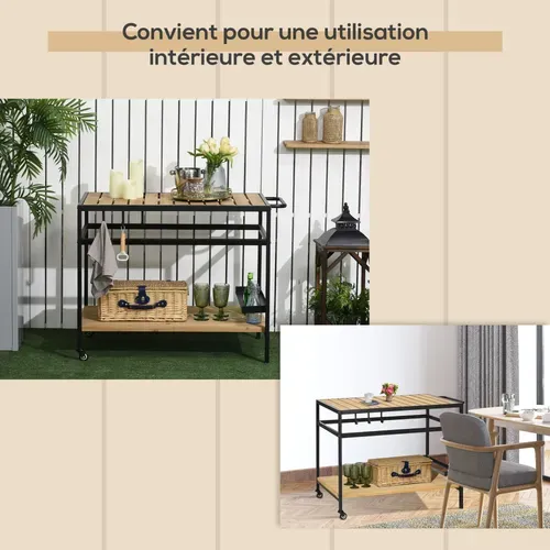 Desserte De Jardin En Bois Et Métal