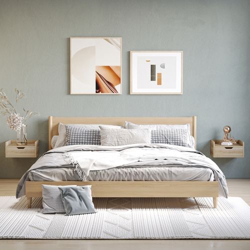 Lot De 2 Tables De Chevet Murales Avec Tiroir Coulissant
