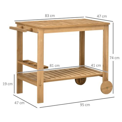 Desserte De Jardin 2 Niveaux Bois Sapin Pré-huilé