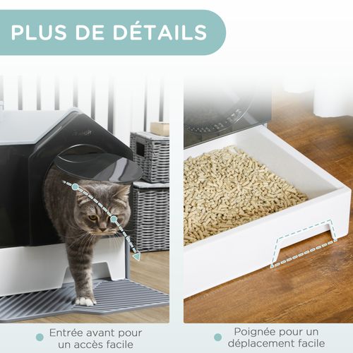 Maison De Toilette Chat Design Maison Avec Accessoires Blanc Noir Gris