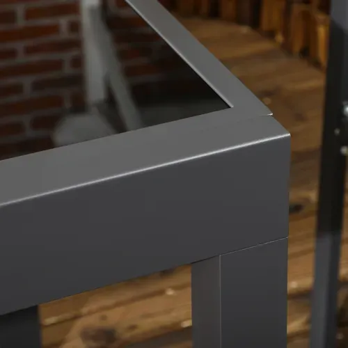 Table de jardin Extensible Grande Taille Anthracite Noir