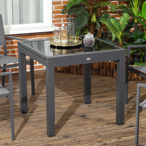 Table de jardin Extensible Grande Taille Anthracite Noir