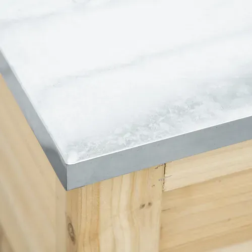 Banc Coffre De Jardin 2 En 1 Sapin Pré-huilé Acier Galvanisé