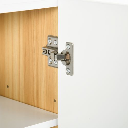 Armoire Miroir Salle De Bain 3 Portes 4 étagères Réglables Blanc